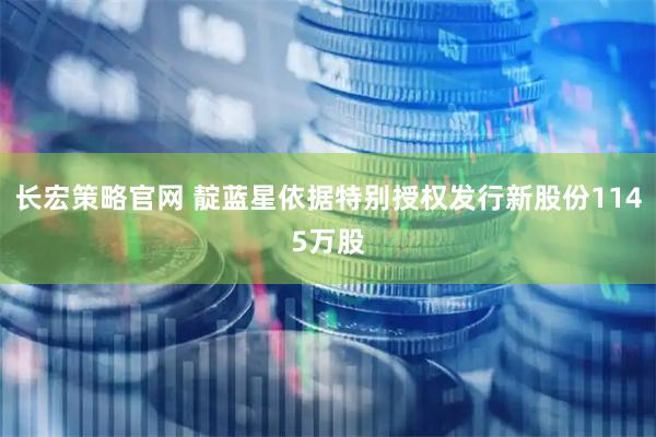 长宏策略官网 靛蓝星依据特别授权发行新股份1145万股
